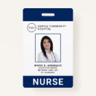 Nurse Medical Navy Blue Hospital Logo Photo ID