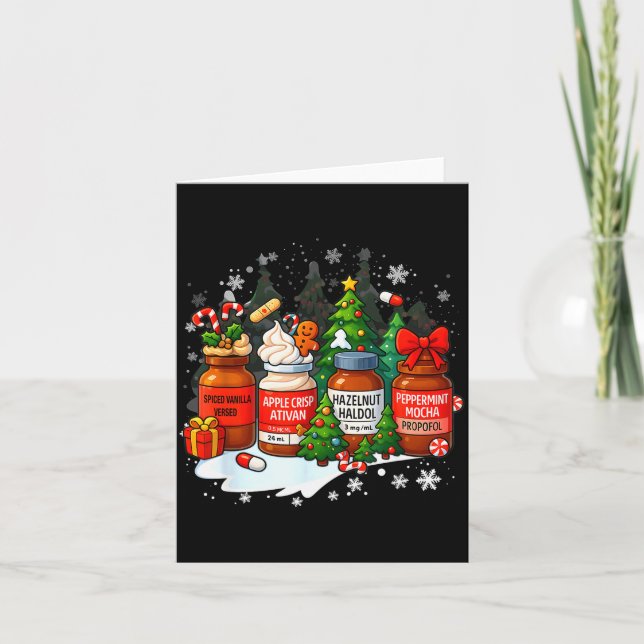 Nurse Medical Profol Ativan Haldo Christmas Health Card (Front)