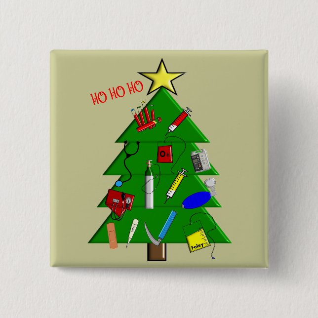 Nurse/Medical Staff Christmas Cards and Gifts 15 Cm Square Badge (Front)