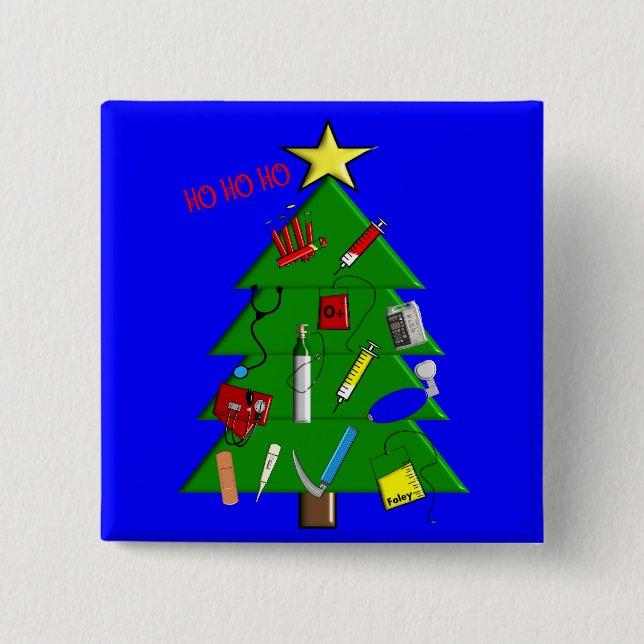 Nurse/Medical Staff Christmas Cards and Gifts 15 Cm Square Badge (Front)