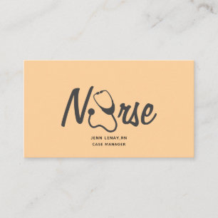 Nurse Medical Stethoscope Terracotta Healthcare Business Card