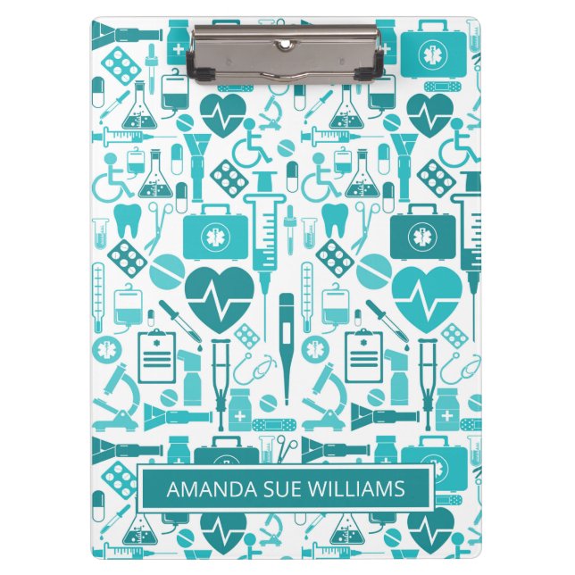 Nurse / Medical Student - Add Your Name /Monogram  Clipboard (Front)