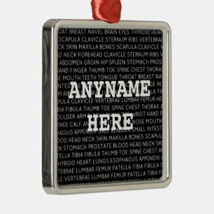 Nurse Medical Terminology Christmas Metal Tree Decoration