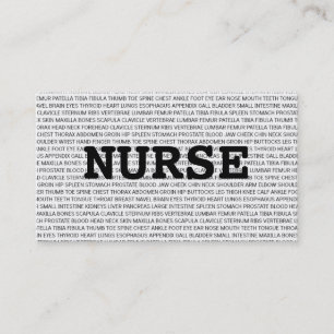 Nurse Medical Words Business Card