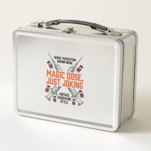 Nurse Medication Humour Witchy Dose Vintage Shirt_ Metal Lunch Box