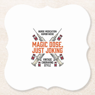 Nurse Medication Humour Witchy Dose Vintage Shirt_ Paper Coaster
