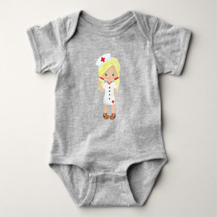 Nurse, Medicine, Doctor, Cute Girl, Blonde Hair Baby Bodysuit