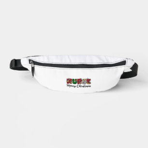 Nurse Merry Christmas Lights Leopard Print Buffalo Bum Bags