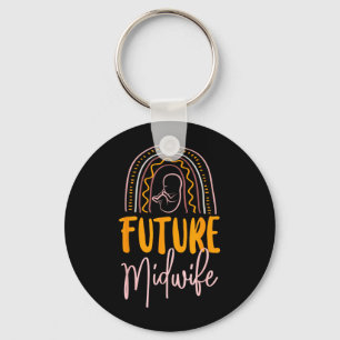 Nurse Midwife Birth Worker Rainbow Future Midwife Key Ring
