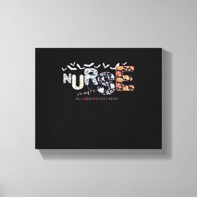 Nurse Mode All Day Every Day Halloween Design Clas Canvas Print (Front)