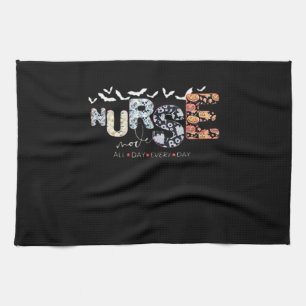 Nurse Mode All Day Every Day Halloween Design Clas Tea Towel