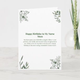 Nurse Mum Birthday Card