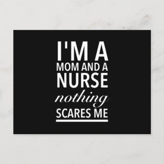 Nurse mum nothing scares me funny mothers day whit postcard