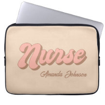 Nurse Name Retro Pink Brown Tan Personalised 13"