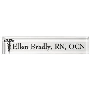Nurse nameplate for desk