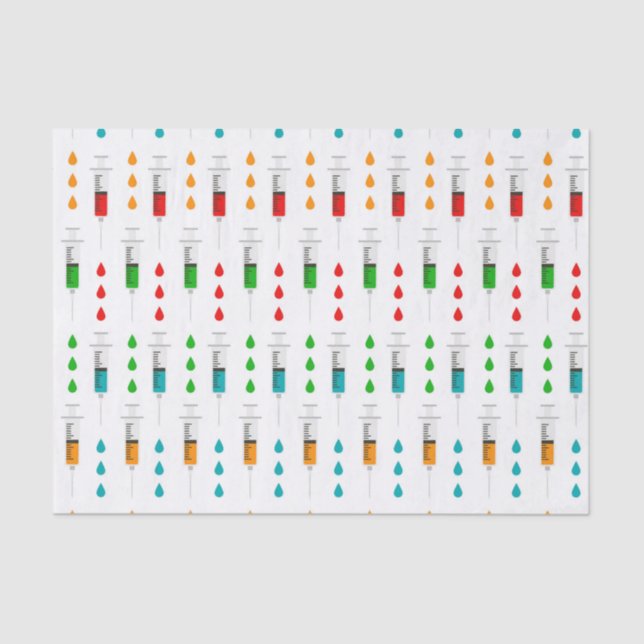 Nurse needle pattern party tissue paper (Front)