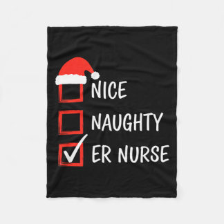 Nurse Nice Naughty Er Nurse Christmas List Santa Fleece Blanket