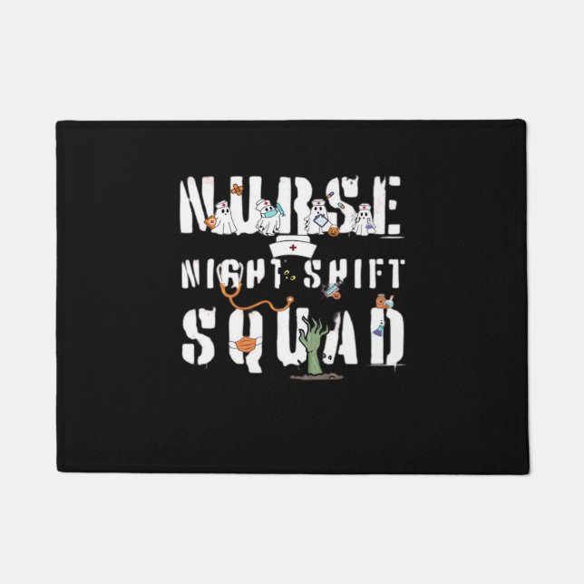Nurse Night Shift Halloween Squad Classic T-Shirt Doormat (Front)