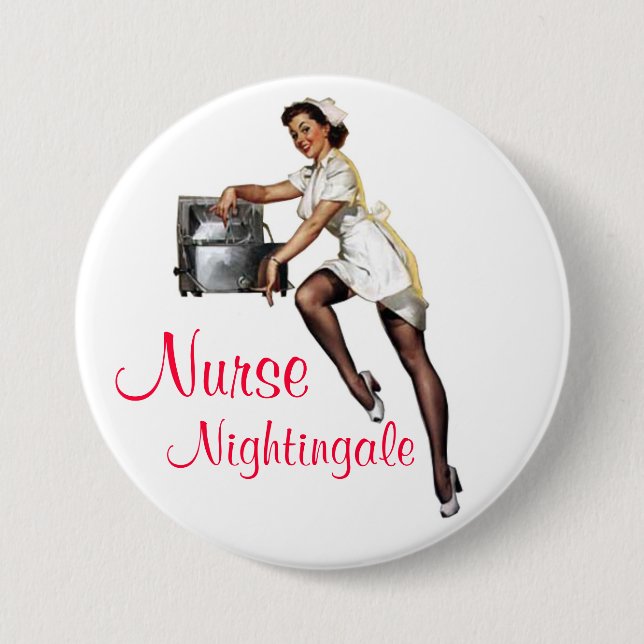 Nurse Nightingale Pin-Up 7.5 Cm Round Badge (Front)