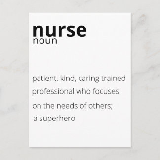 Nurse Noun Proud Hero Job Nursing Quote Postcard