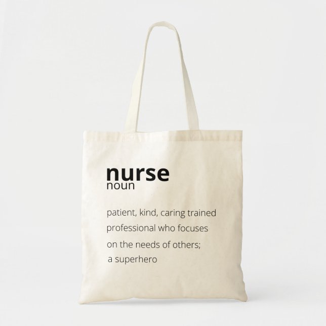 Nurse Noun Proud Hero Job Nursing Quote Tote Bag (Front)