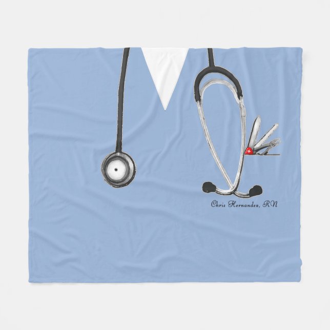 Nurse Novelty Gift Idea Fleece Blanket (Front (Horizontal))