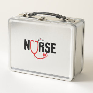 NURSE, nursing, er nurse, rn nurse, nursing school Metal Lunch Box