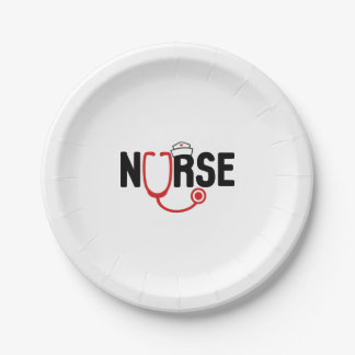 NURSE, nursing, er nurse, rn nurse, nursing school Paper Plate