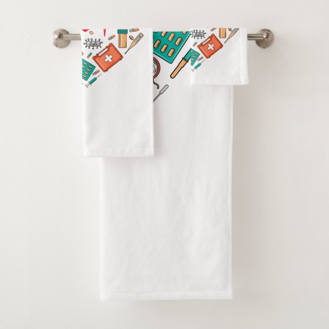 Nurse Nursing Heart Tool Bath Towel Set (Insitu)
