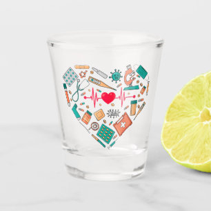 Nurse Nursing Heart Tool Shot Glass