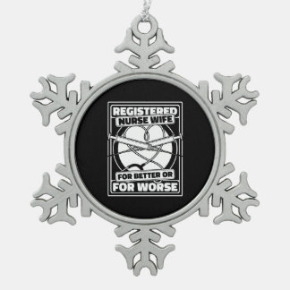 Nurse Nursing Registered Nurse Snowflake Pewter Christmas Ornament