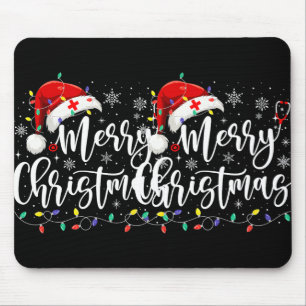 Nurse Nursing Rn Lpn Stethoscope Christmas Lights Mouse Pad