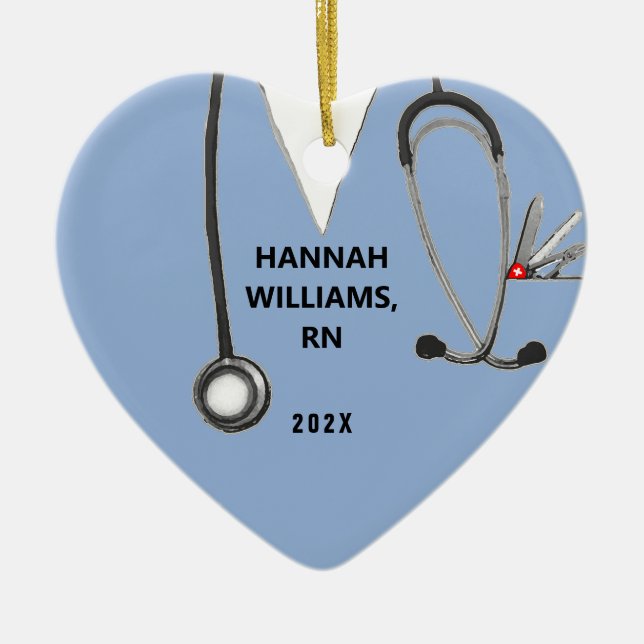 Nurse Nursing School Grad Photo Ceramic Tree Decoration (Front)