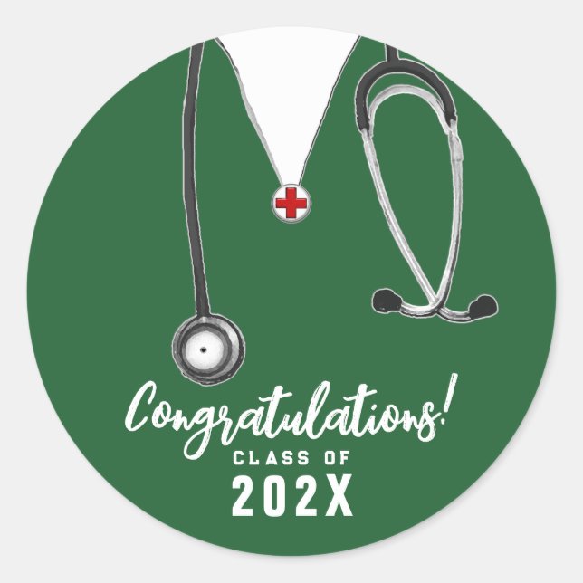 Nurse Nursing School Graduation Classic Round Sticker (Front)