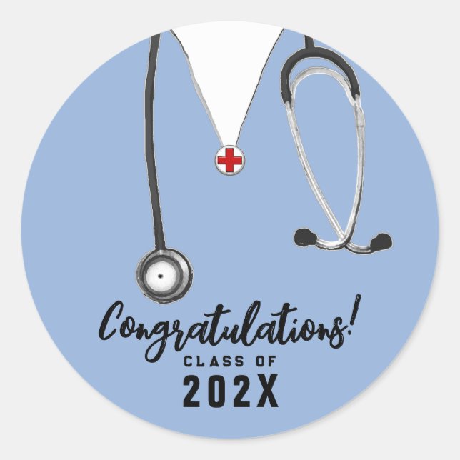 Nurse Nursing School Graduation Classic Round Sticker (Front)