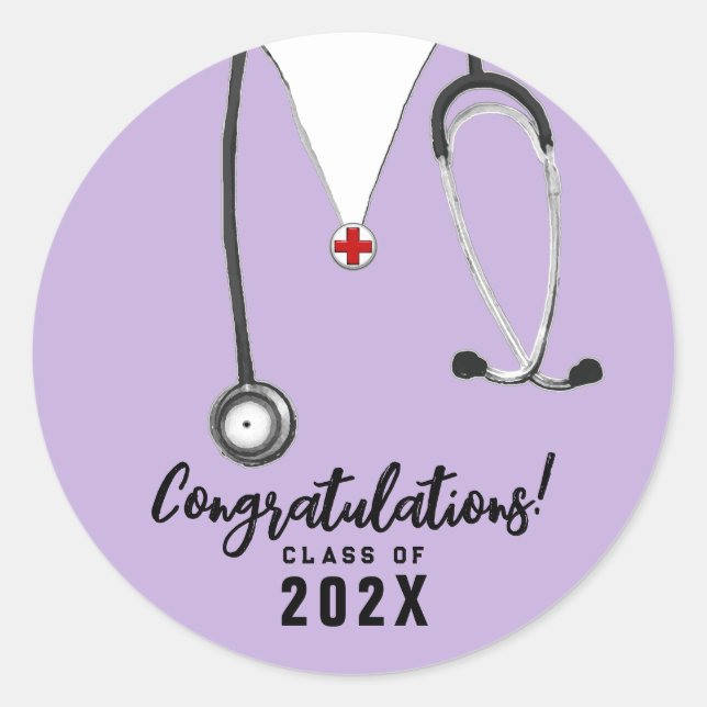 Nurse Nursing School Graduation Classic Round Sticker (Front)