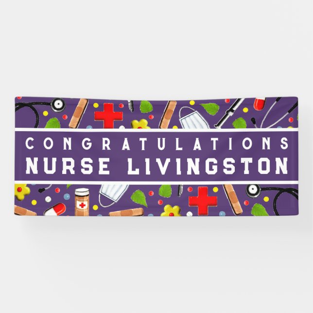 Nurse Nursing School Graduation Congrats Banner (Horizontal)