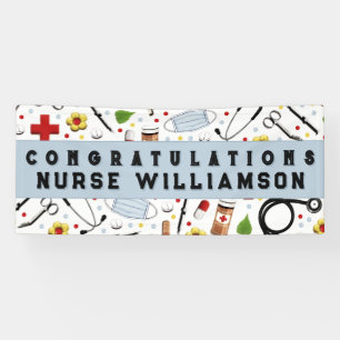 Nurse Nursing School Graduation Congrats Banner