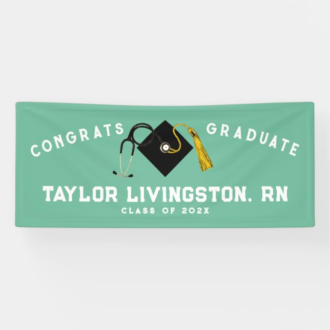 Nurse Nursing School Graduation Congrats Banner (Horizontal)