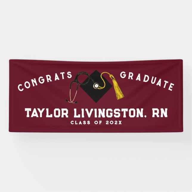 Nurse Nursing School Graduation Congrats Banner (Horizontal)