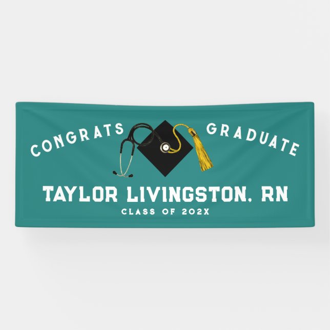 Nurse Nursing School Graduation Congrats Banner (Horizontal)