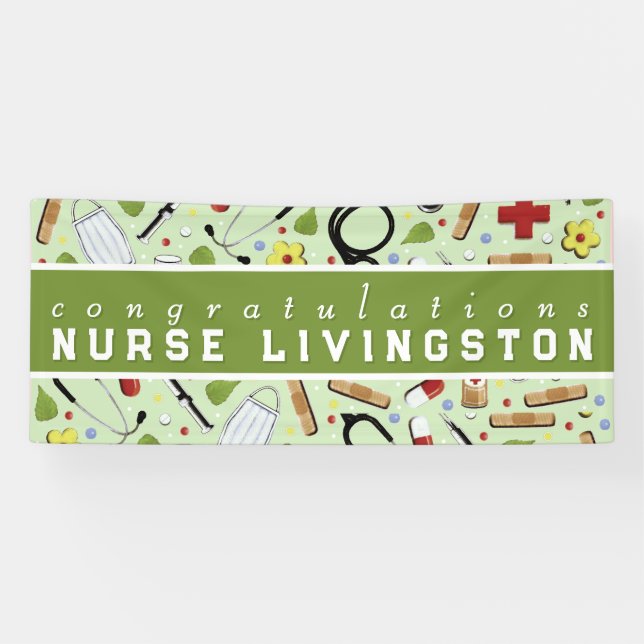 Nurse Nursing School Graduation Congrats Banner (Horizontal)