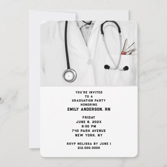 Nurse Nursing School Graduation Invitation (Front)