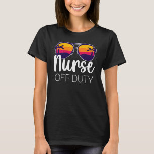 Nurse Off Duty Sunglasses Beach View Retro Vintage T-Shirt