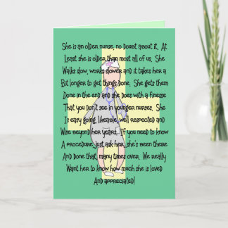 Nurse Older & Retiring---Appreciation Gifts Card