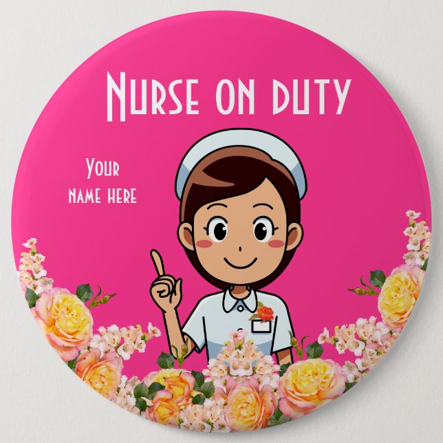 Nurse On Duty 3B Button (Front)