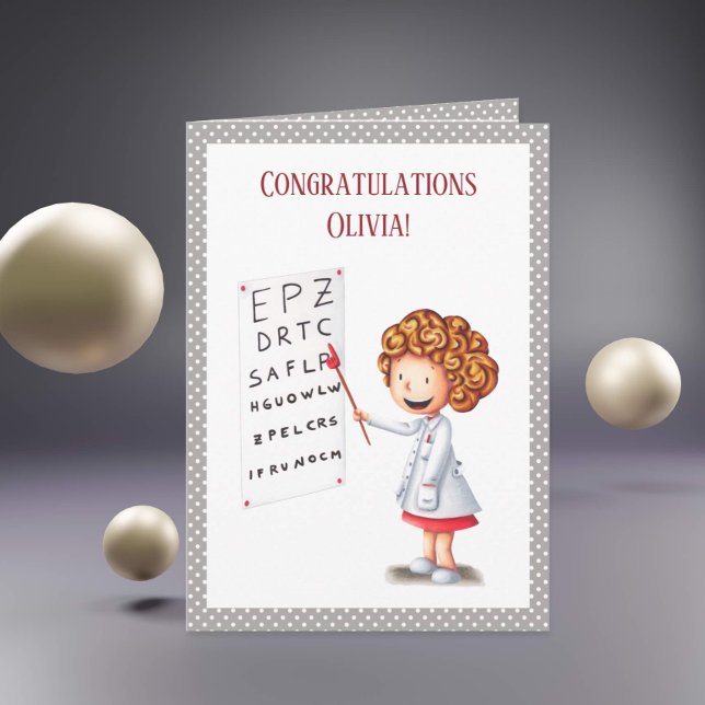 Nurse optometrist girl doctor graduation card (Creator Uploaded)
