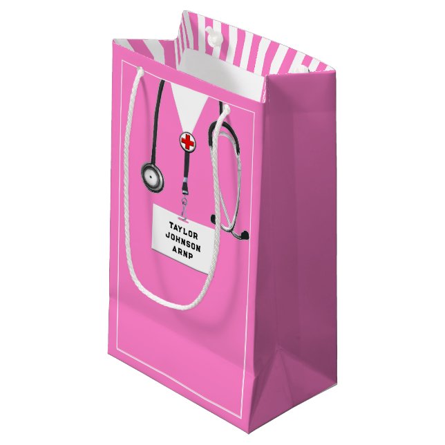 Nurse or Doctor Congrats Small Gift Bag (Front Angled)