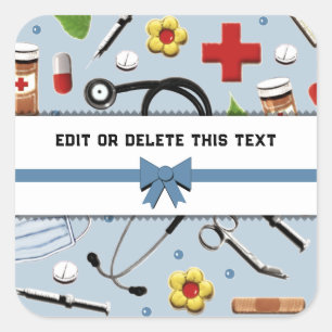Nurse or Doctor Personalised Square Sticker