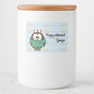 nurse owl - glass jar food label